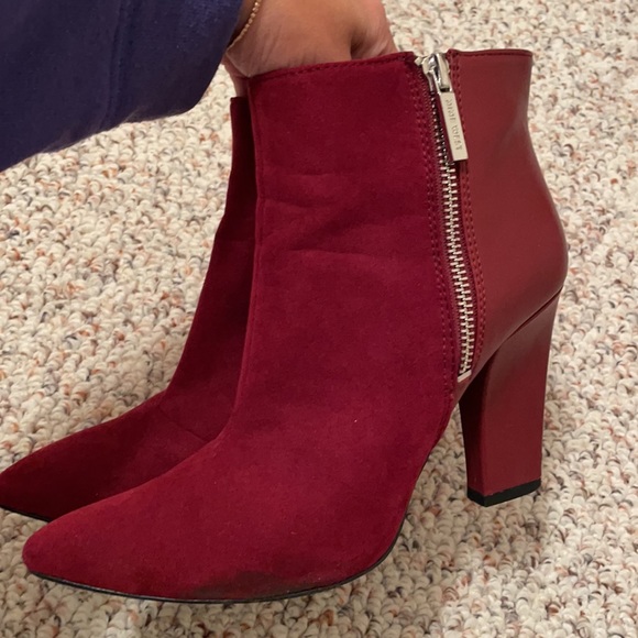 Nine West Merlot Suede Booties with small heel - Picture 7 of 8